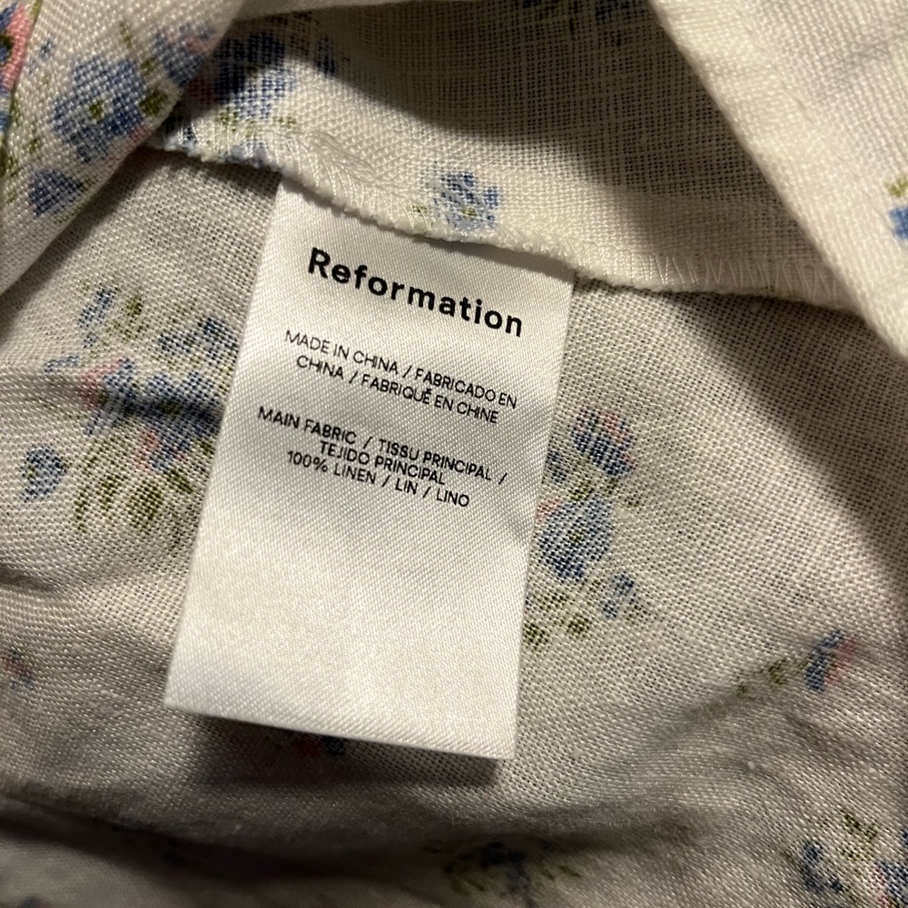 Reformation Emilia Mini Dress in Blaire, 100% Linen - Picture 5 of 5